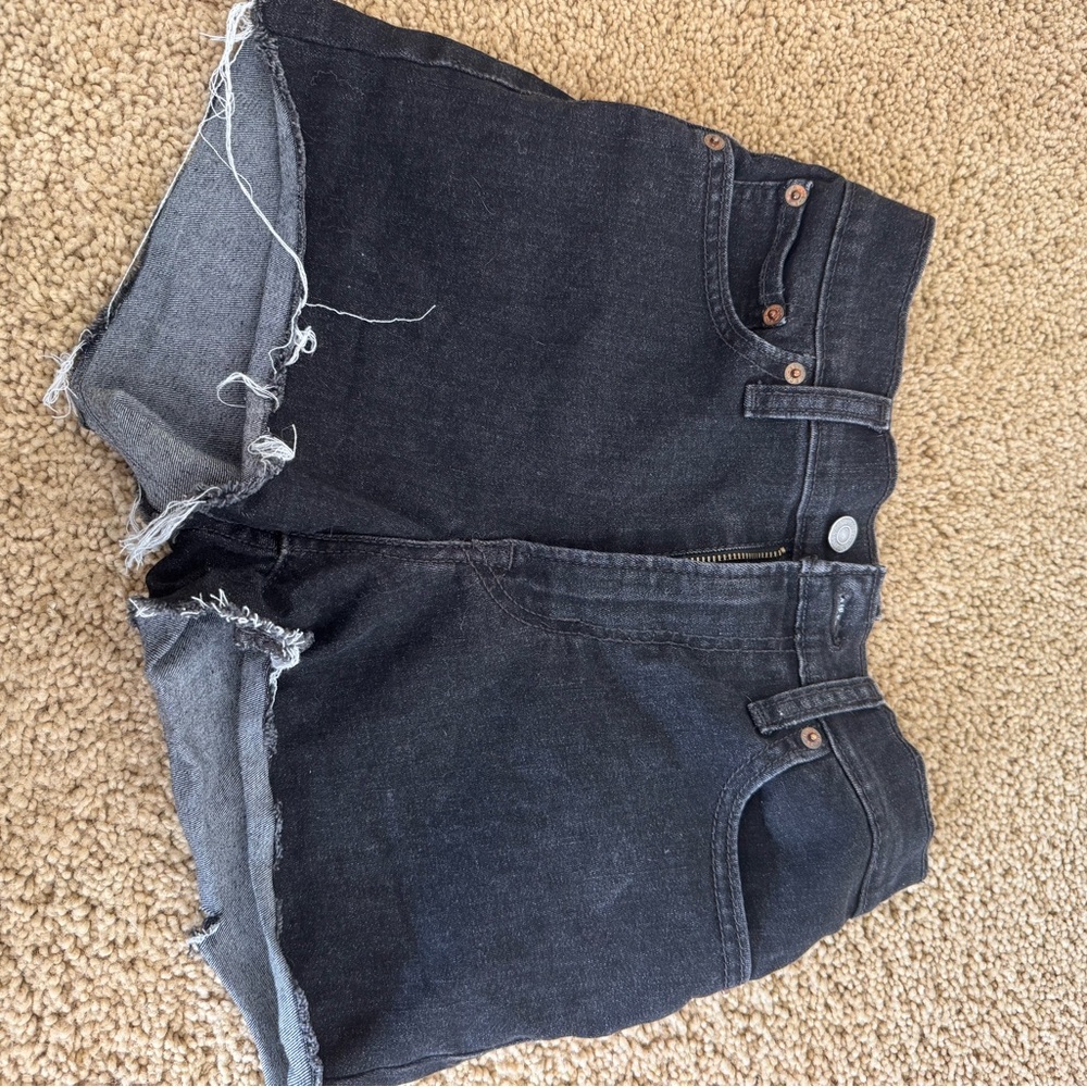 Levi Black Denim Cutoff Shorts